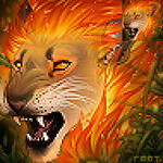 Lion, Fire